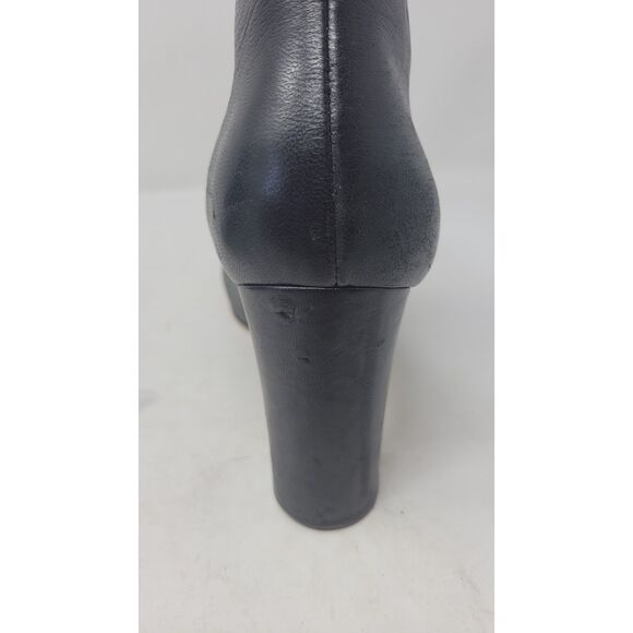 M. Gemi Black Leather Ankle Elastic Slip on Boots - Picture 9 of 12